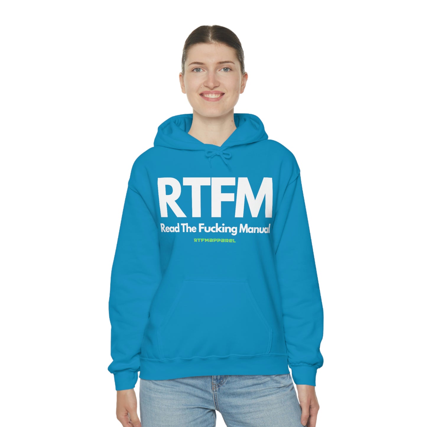 RTFM, Read the Manual, Explicit Funny, Sysadmin, Geek, Project Manager, Developer, Gift, Unisex Hooded Sweatshirt
