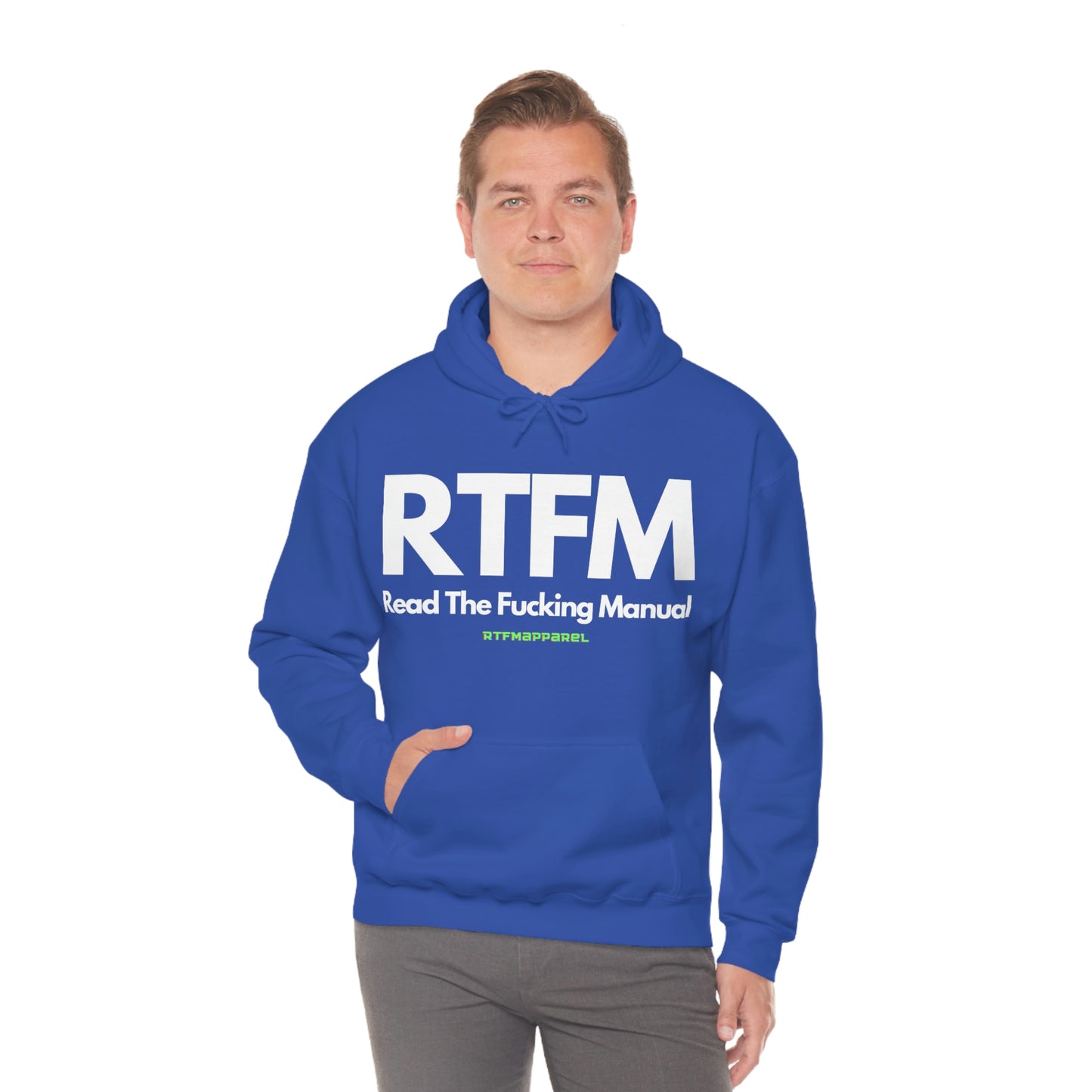 RTFM, Read the Manual, Explicit Funny, Sysadmin, Geek, Project Manager, Developer, Gift, Unisex Hooded Sweatshirt