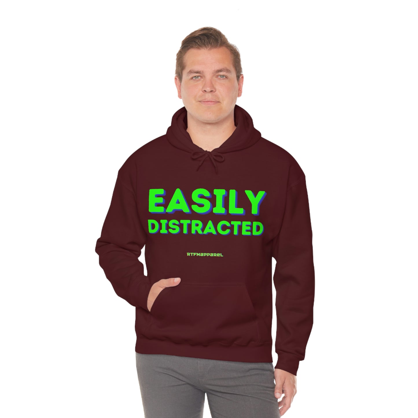 Easily Distracted - Funny, Sysadmin, Geek, Gamer, Developer, Gift Hooded Sweatshirt