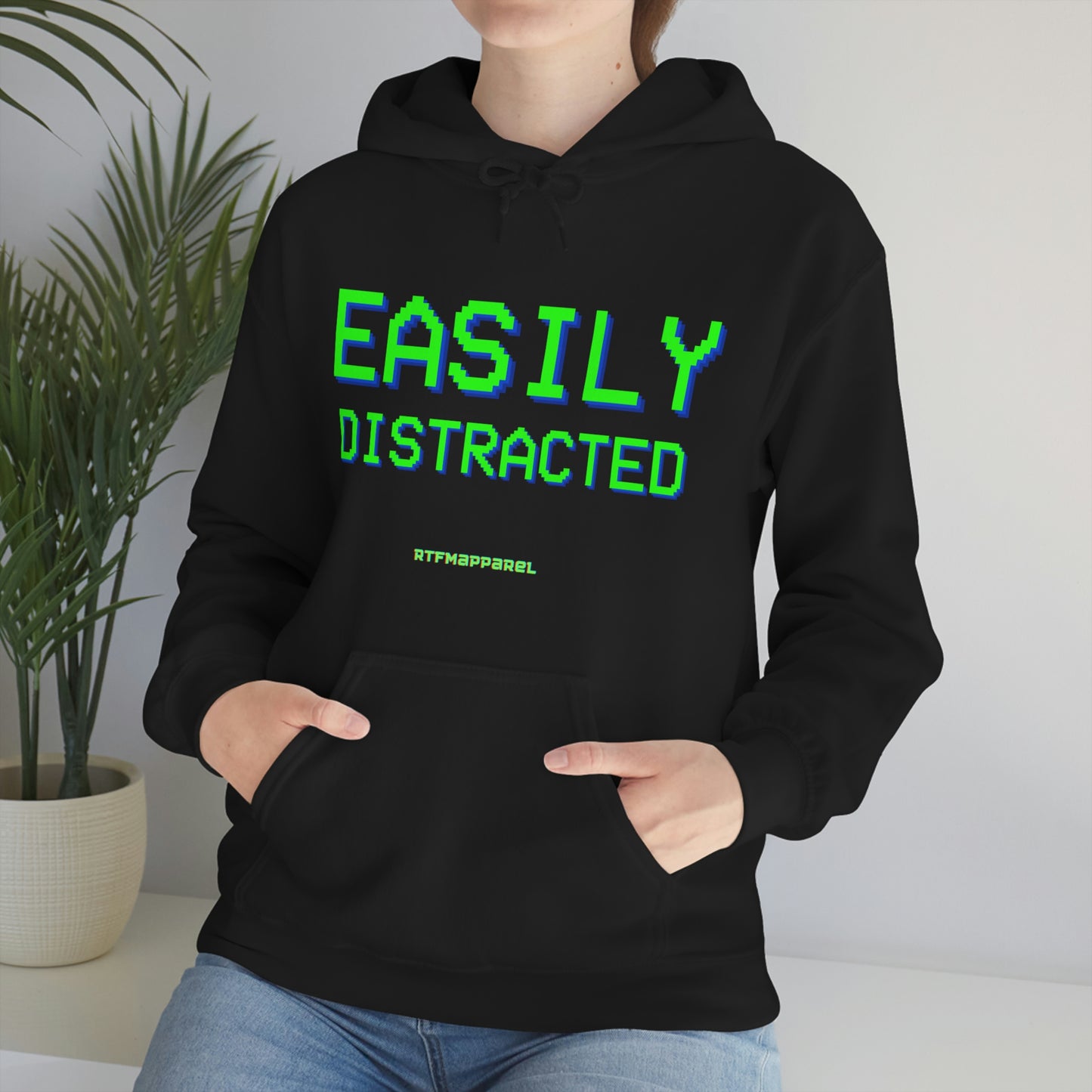 Easily Distracted - Funny, Sysadmin, Geek, Gamer, Developer, Gift Hooded Sweatshirt