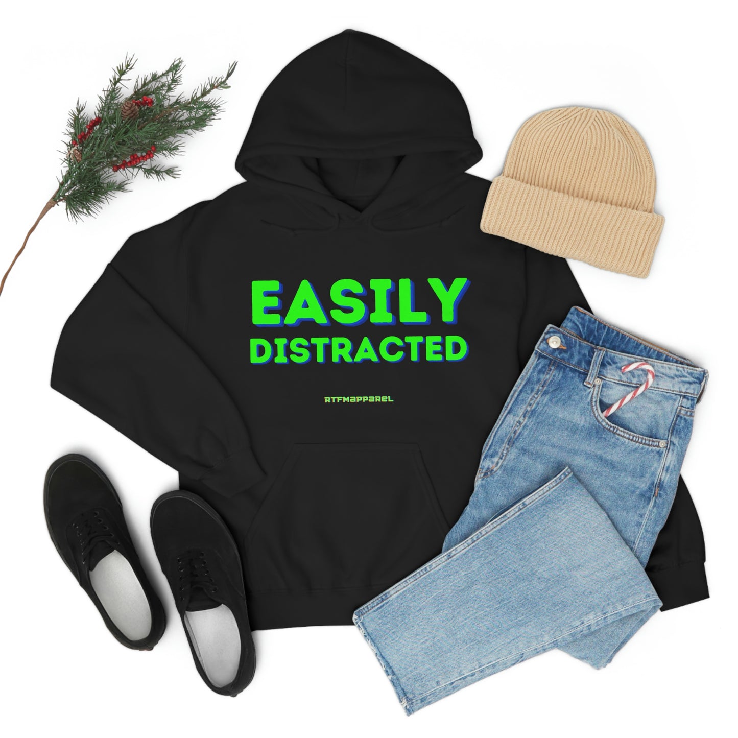 Easily Distracted - Funny, Sysadmin, Geek, Gamer, Developer, Gift Hooded Sweatshirt