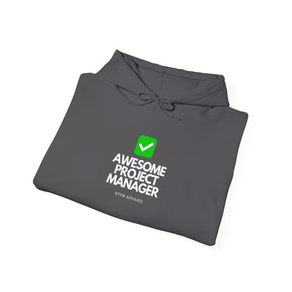 Awesome Project Manager Checkmark Hoodie - RTFM Apparel, Tech, IT, Geek, Warmth, Humor 2025