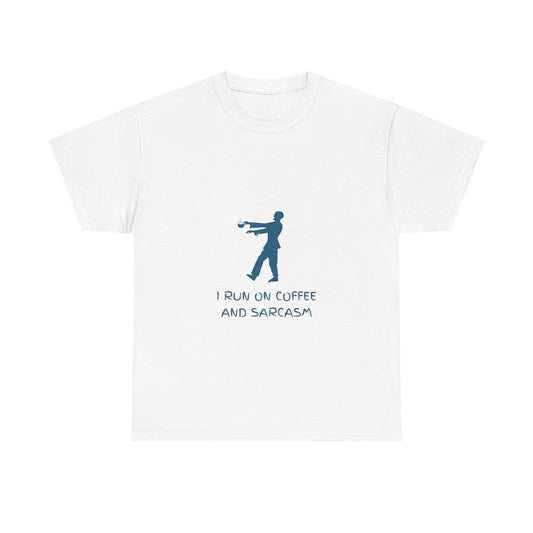 I Run On Coffee And Sarcasm - Funny Tech Geek Humor Tee