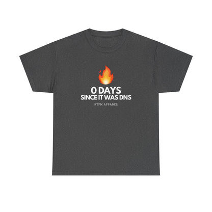 0 Days Since It Was DNS - Tech Humor, Sysadmin, IT, Network, Funny, Geek Quote Tee
