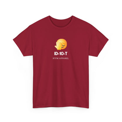 ID-10-T Funny Tech Humor T-Shirt For IT Professionals And Geeks