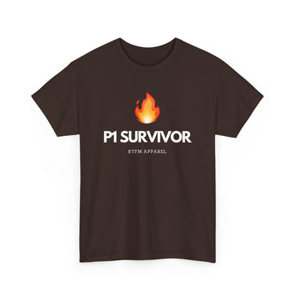 P1 Survivor T-Shirt - RTFM Apparel Funny IT, Tech, Cybersecurity, Geek Humor