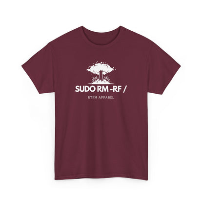 Sudo RM -RF / Explosion Fun T-Shirt - Sysadmin Linux Geek Humor 2025