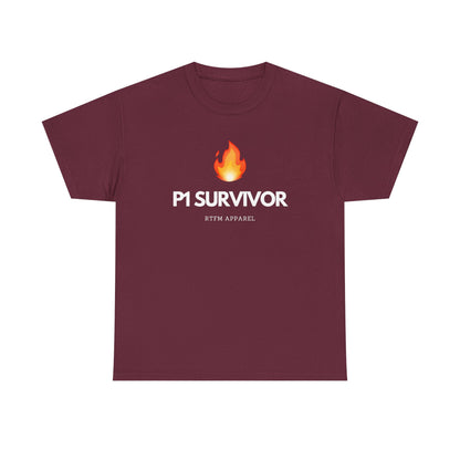 P1 Survivor T-Shirt - RTFM Apparel Funny IT, Tech, Cybersecurity, Geek Humor