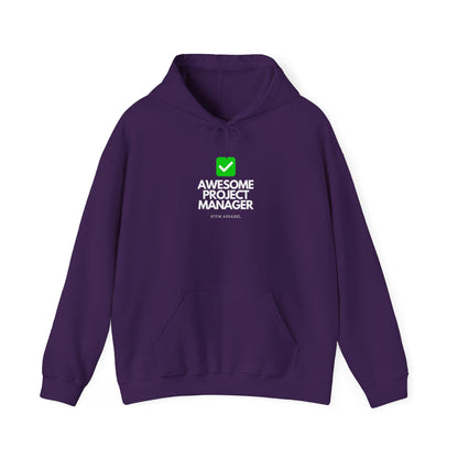 Awesome Project Manager Checkmark Hoodie - RTFM Apparel, Tech, IT, Geek, Warmth, Humor 2025