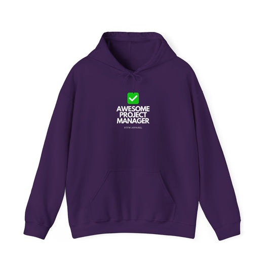 Awesome Project Manager Checkmark Hoodie - RTFM Apparel, Tech, IT, Geek, Warmth, Humor 2025