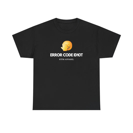 Error Code ID10T Funny IT Tshirt For Tech Geeks — Tee