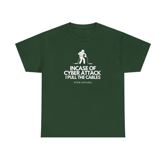 Incase Of Cyber Attack I Pull The Cables - RTFM Apparel, Tech, IT, Cybersecurity Humor Tee