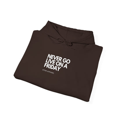 Never Go Live On A Friday Hoodie - IT Humor, DevOps, Programmer, RTFM Apparel