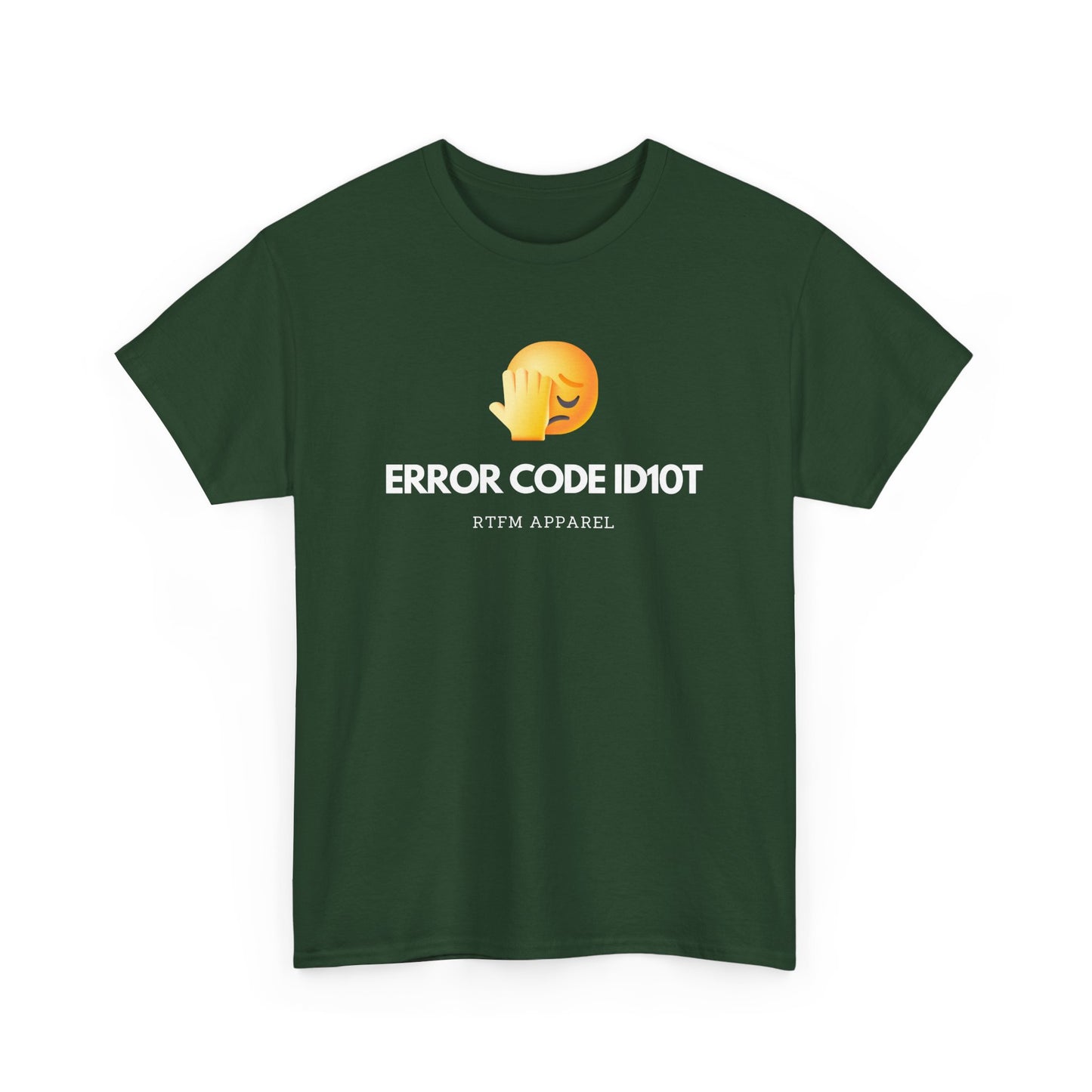 Error Code ID10T Funny IT RTFM Apparel Tshirt For Tech Geeks