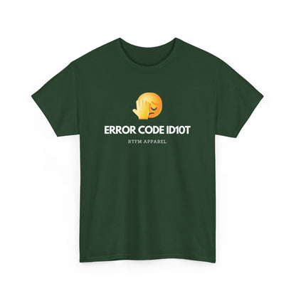 Error Code ID10T Funny IT RTFM Apparel Tshirt For Tech Geeks