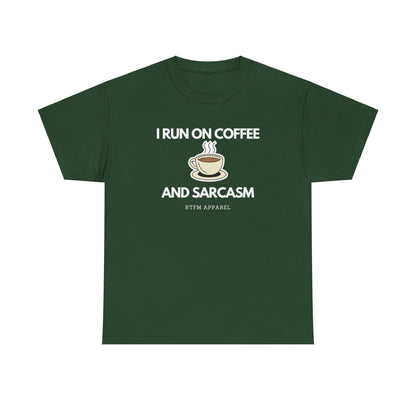 I Run On Coffee And Sarcasm - Funny Tech Humor Geek T-Shirt