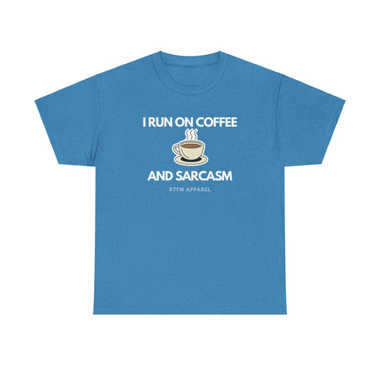 I Run On Coffee And Sarcasm - Funny Tech Humor Geek T-Shirt