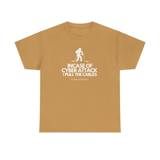 Incase Of Cyber Attack I Pull The Cables - RTFM Apparel, Tech, IT, Cybersecurity Humor Tee