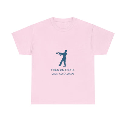 I Run On Coffee And Sarcasm - Funny Tech Geek Humor Tee