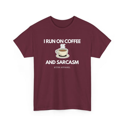 I Run On Coffee And Sarcasm - Funny Tech Humor Geek T-Shirt
