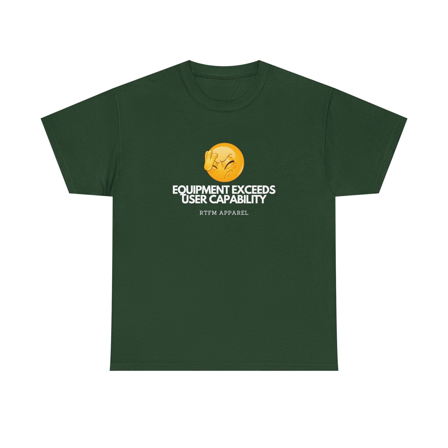 Equipment Exceeds User Capability – Funny Geek Tech Tee, RTFM, Sysadmin Humor 2025