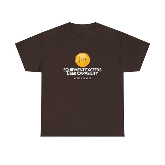 Equipment Exceeds User Capability – Funny Geek Tech Tee, RTFM, Sysadmin Humor 2025