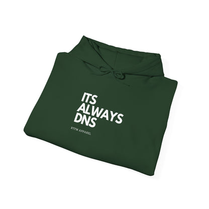 It's Always DNS - RTFM Apparel Funny Tech Hoodie for Techies & Geeks