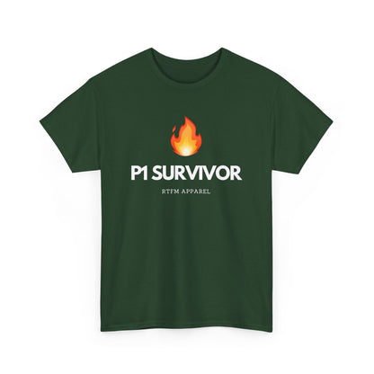 P1 Survivor T-Shirt - RTFM Apparel Funny IT, Tech, Cybersecurity, Geek Humor