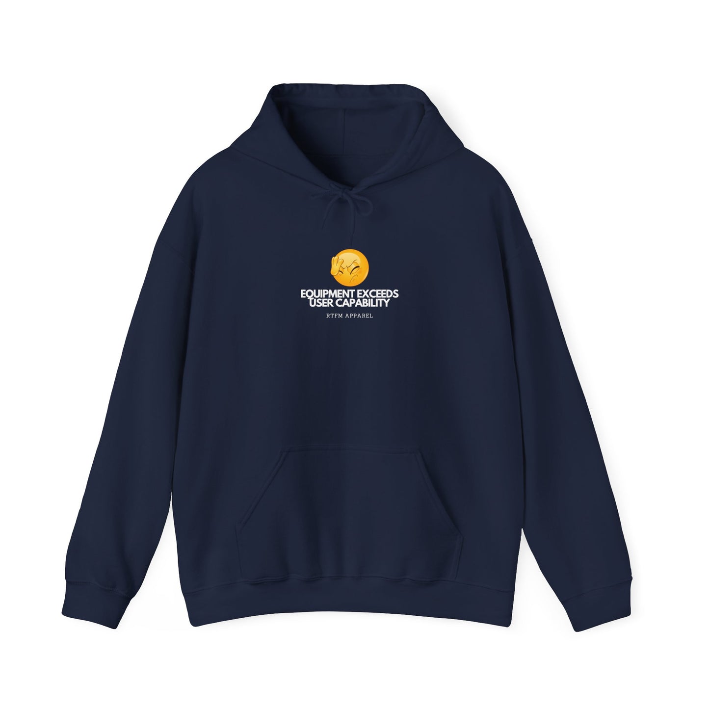 Equipment Exceeds User Capability – Humorous Tech Hoodie, RTFM Apparel 2025
