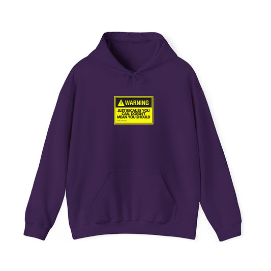 Warning Just Because You Can, Doesn't Mean You Should - Tech Geek Hoodie
