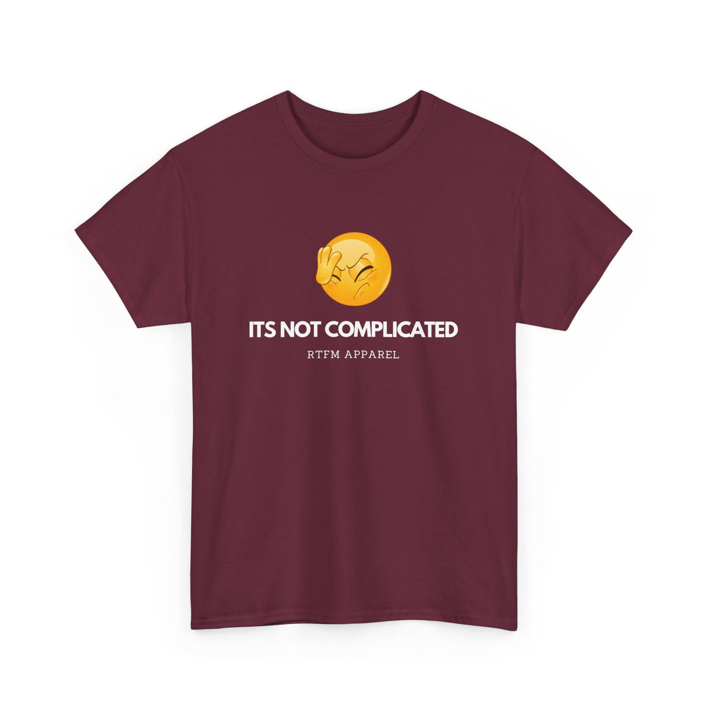 It's Not Complicated Emoji Humor RTFM Apparel - Tech, IT, Sysadmin, Network Admin