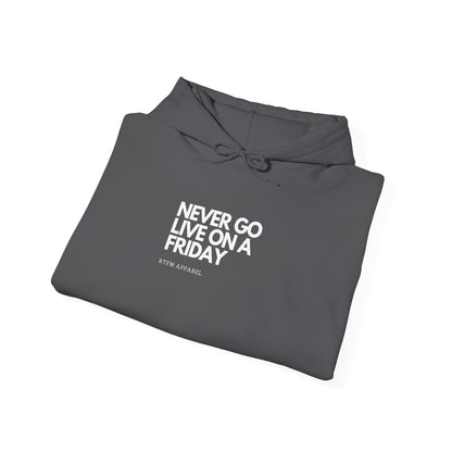 Never Go Live On A Friday Hoodie - IT Humor, DevOps, Programmer, RTFM Apparel