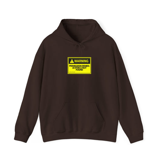 Warning - Permission Denied: AI Ethics Not Found Hoodie - Tech lovers