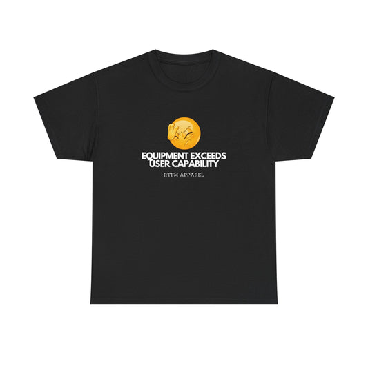 Equipment Exceeds User Capability – Funny Geek Tech Tee, RTFM, Sysadmin Humor 2025