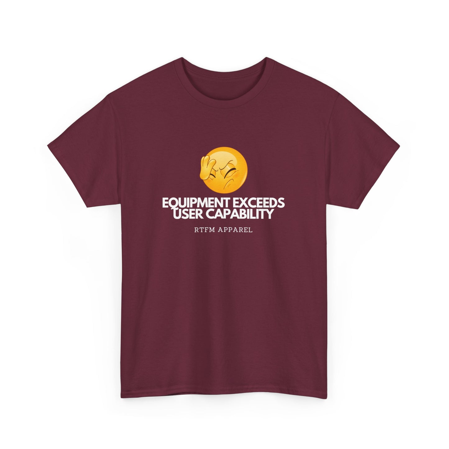 Equipment Exceeds User Capability – Funny Geek Tech Tee, RTFM, Sysadmin Humor 2025
