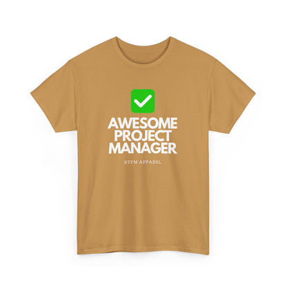 Awesome Project Manager Checkmark Tee - RTFM Apparel, Tech, IT, Geek, Engineering, Humor 2025