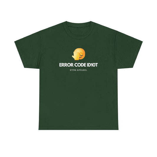Error Code ID10T Funny IT RTFM Apparel Tshirt For Tech Geeks