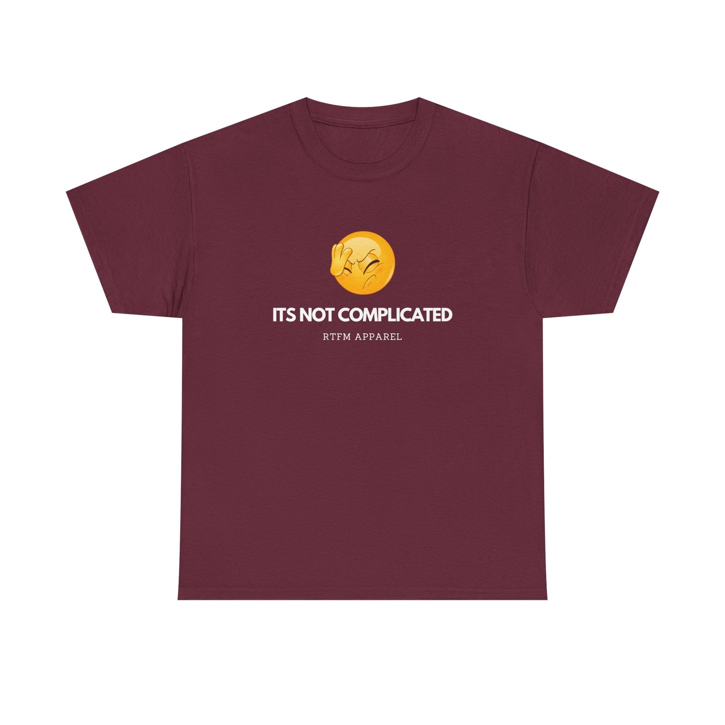It's Not Complicated Emoji Humor RTFM Apparel - Tech, IT, Sysadmin, Network Admin