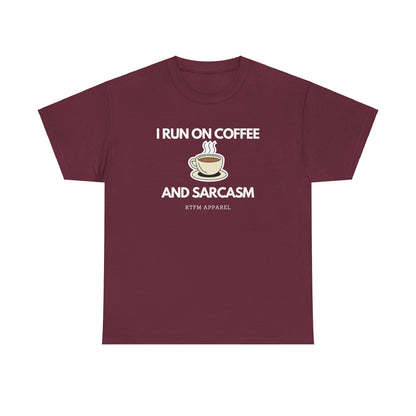 I Run On Coffee And Sarcasm - Funny Tech Humor Geek T-Shirt