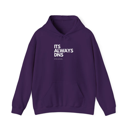It's Always DNS - RTFM Apparel Funny Tech Hoodie for Techies & Geeks