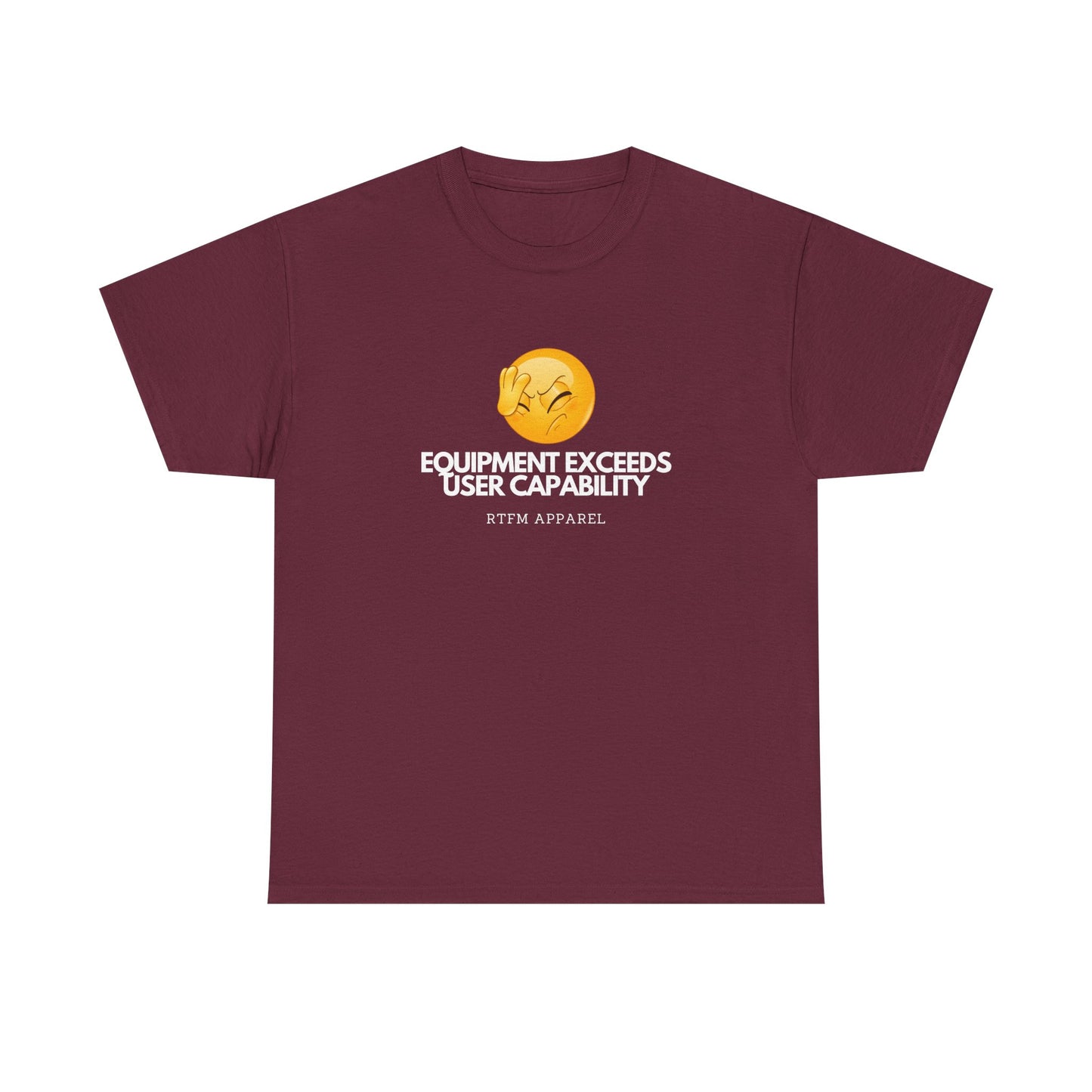 Equipment Exceeds User Capability – Funny Geek Tech Tee, RTFM, Sysadmin Humor 2025