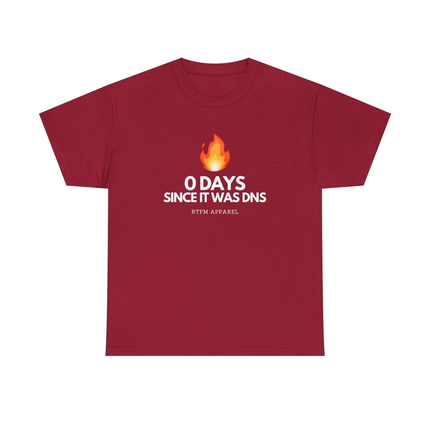 0 Days Since It Was DNS - Tech Humor, Sysadmin, IT, Network, Funny, Geek Quote Tee