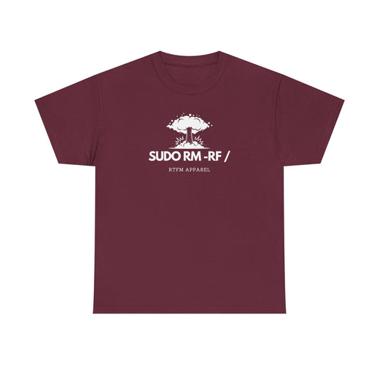 Sudo RM -RF / Explosion Fun T-Shirt - Sysadmin Linux Geek Humor 2025