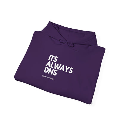 It's Always DNS - RTFM Apparel Funny Tech Hoodie for Techies & Geeks