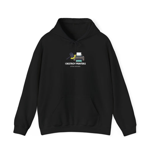 I Destroy Printers Funny Hoodie - Tech Humor, Sysadmin, IT Pro Apparel 2025