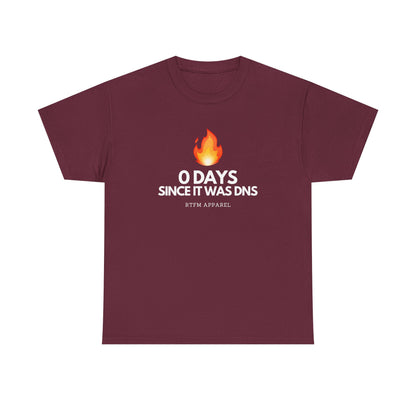 0 Days Since It Was DNS - Tech Humor, Sysadmin, IT, Network, Funny, Geek Quote Tee