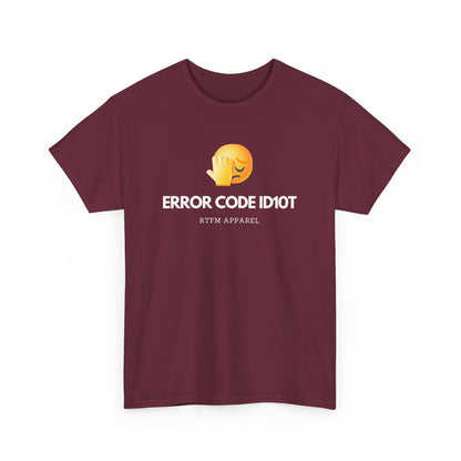 Error Code ID10T Funny IT RTFM Apparel Tshirt For Tech Geeks