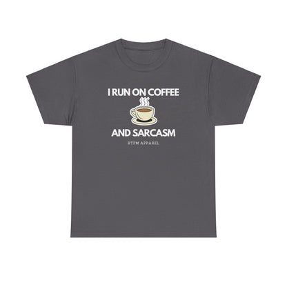 I Run On Coffee And Sarcasm - Funny Tech Humor Geek T-Shirt
