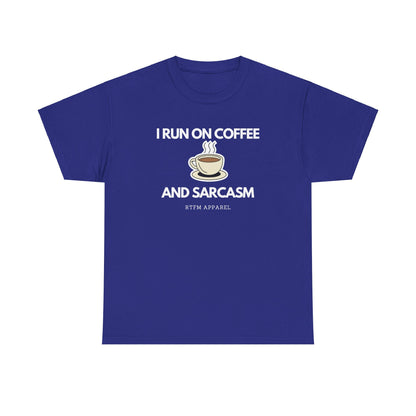 I Run On Coffee And Sarcasm - Funny Tech Humor Geek T-Shirt