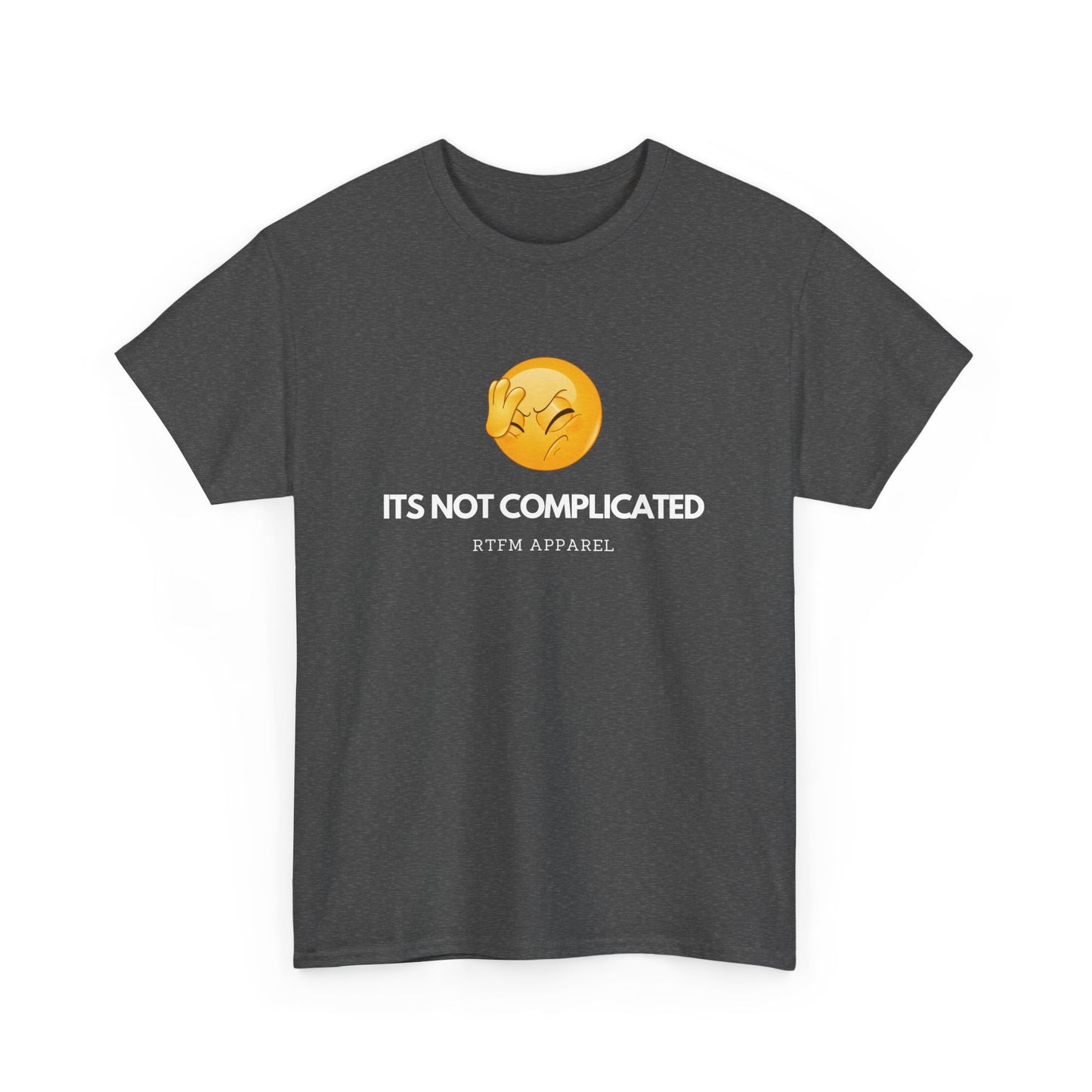 It's Not Complicated Emoji Humor RTFM Apparel - Tech, IT, Sysadmin, Network Admin